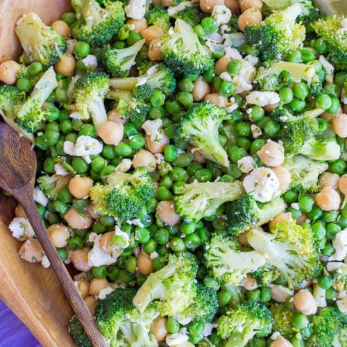 Lemony Broccoli Salad With Chickpeas And Feta She Likes Food