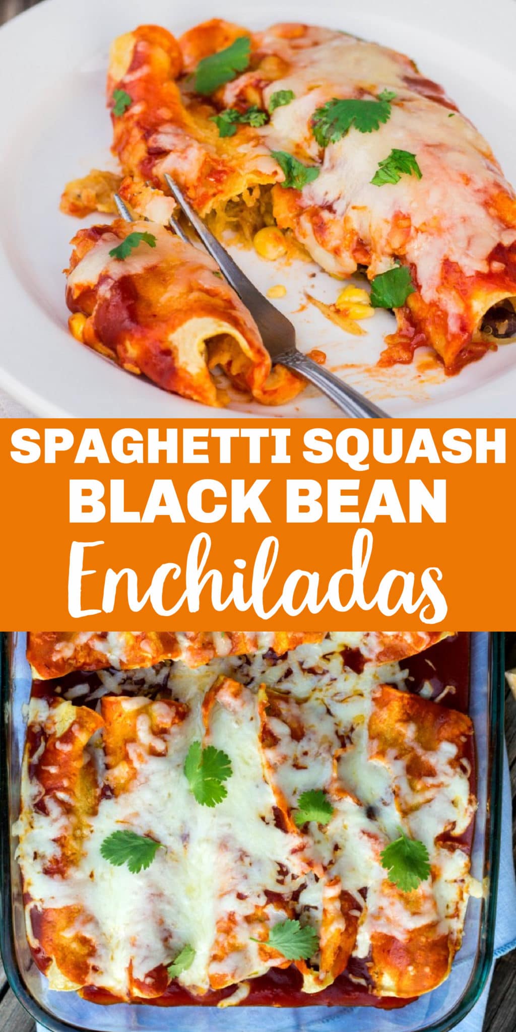 Spaghetti Squash & Black Bean Enchiladas - She Likes Food
