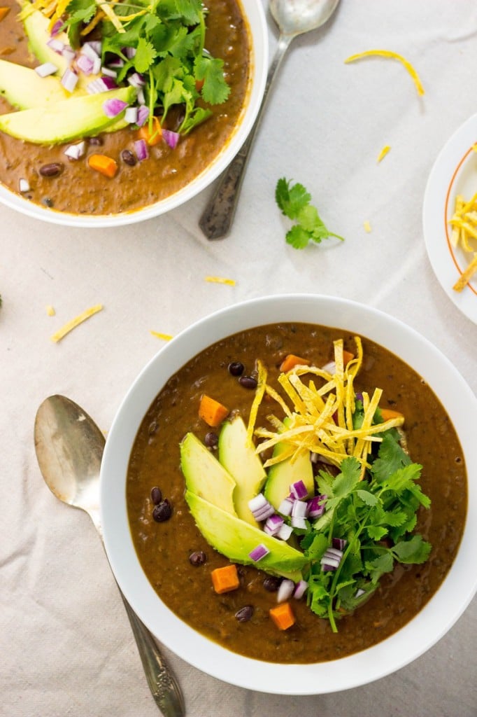 smokey black bean and sweet potato soup