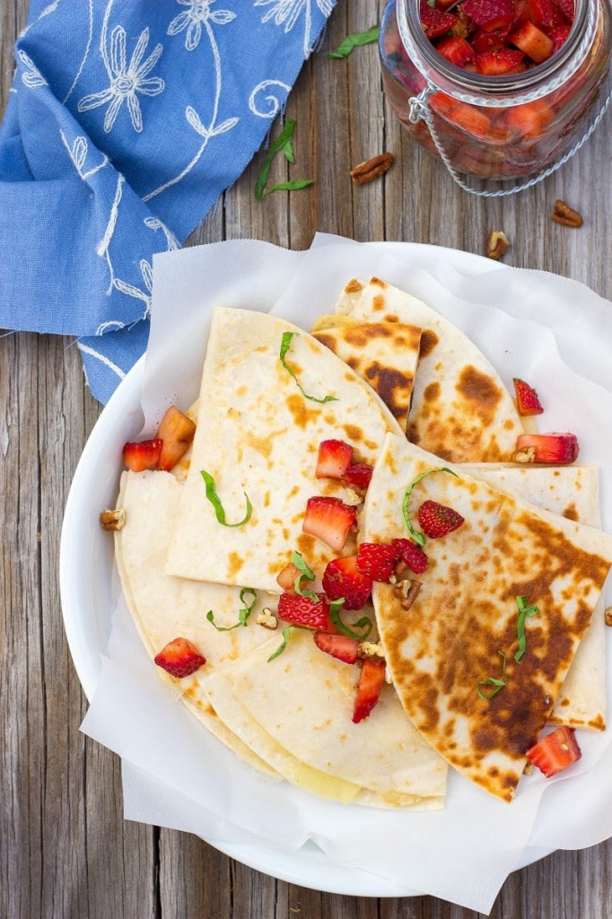 Brie Cheese Quesadillas with Strawberry Salsa She Likes Food