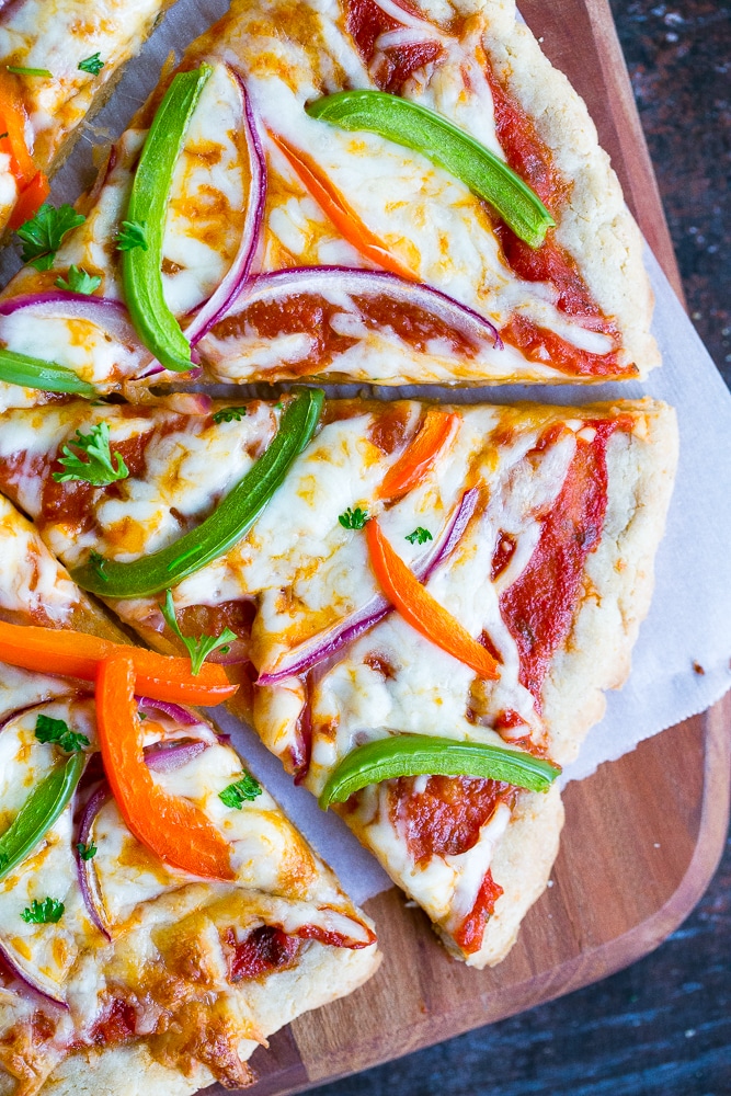 The Best & Easiest Gluten Free Pizza Crust {vegan} - She Likes Food