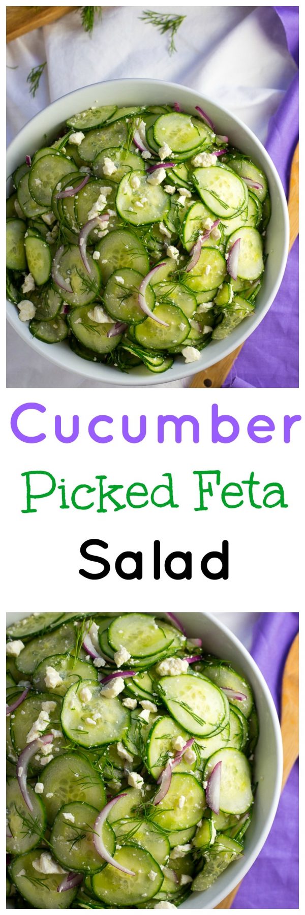 Cucumber and Pickled Feta Salad with Dill - She Likes Food