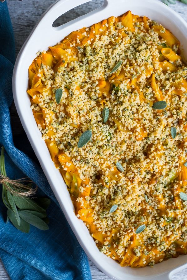 Vegan Butternut Squash Mac N Cheese With Crispy Sage Breadcrumbs - She ...