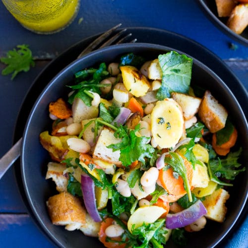 Winter Panzanella Salad with Roasted Vegetables - She Likes Food