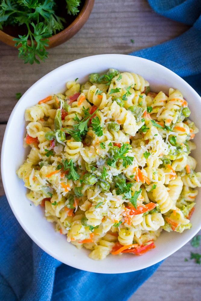 Easy One-Pot Pasta Primavera + Recipe Video - She Likes Food