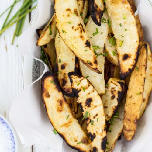 Salt & Vinegar Grilled Potato Wedges - She Likes Food