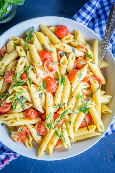 One-Pot Creamy Vegan Caprese Pasta {30-Minute} - She Likes Food