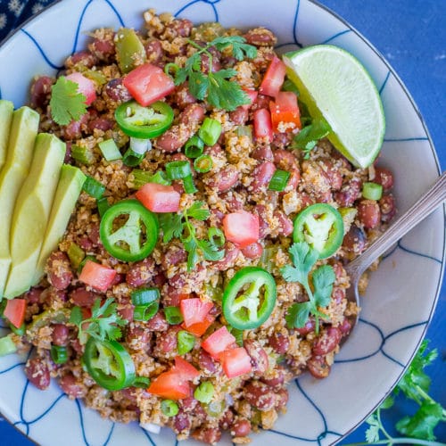 30 Minute Red Beans and Cauliflower Rice - She Likes Food