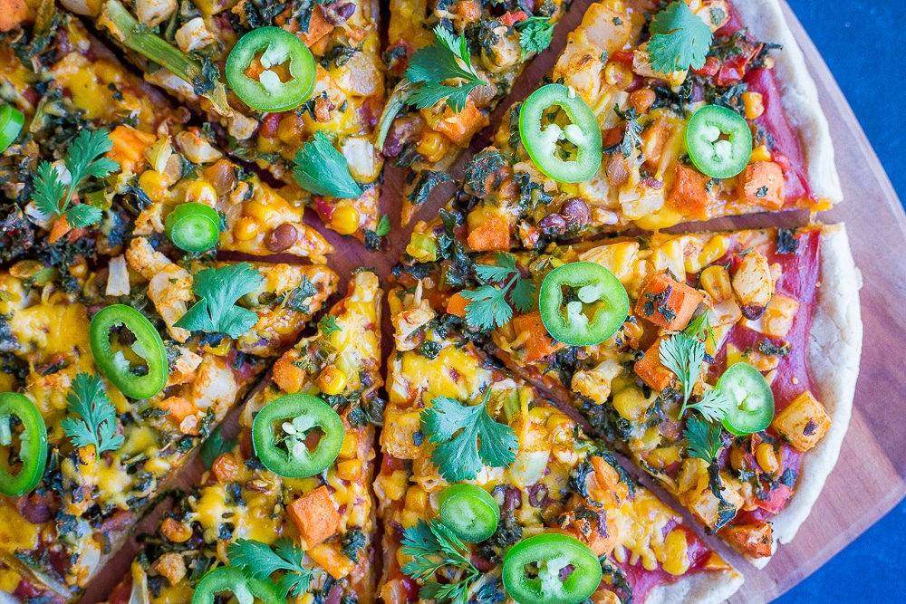 Southwest Veggie Taco Pizza + Recipe Video - She Likes Food