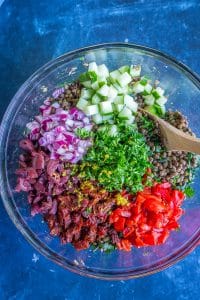 Mediterranean Lentil Salad - She Likes Food