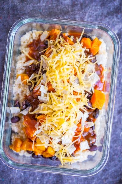 Enchilada Meal Prep Bowls with Butternut Squash and Cauliflower Rice ...