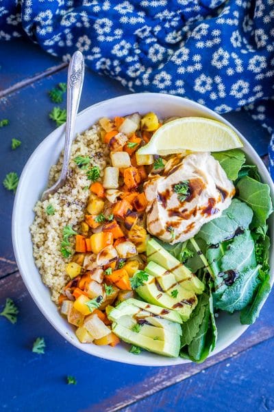 Roasted Root Vegetable Buddha Bowls - She Likes Food