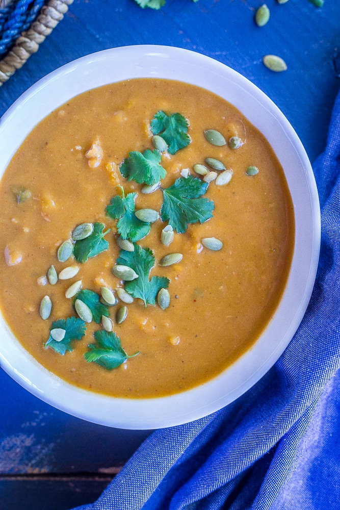 Southwestern Butternut Squash and White Bean Soup - She Likes Food