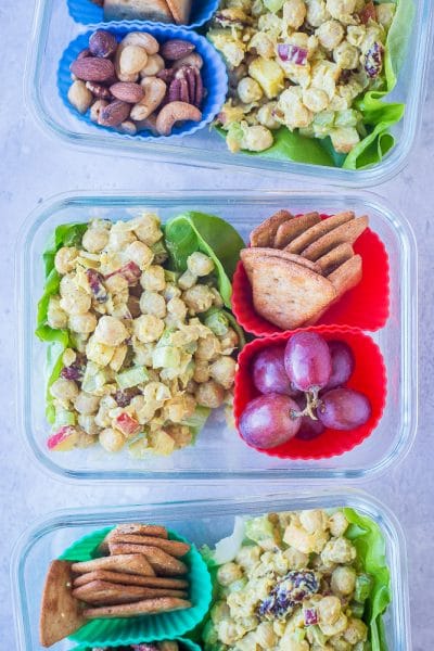 Curried Chickpea Salad Meal Prep Bowls - She Likes Food