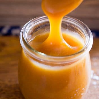 Easy Vegan Caramel Sauce with Tahini and Maple Syrup - She Likes Food