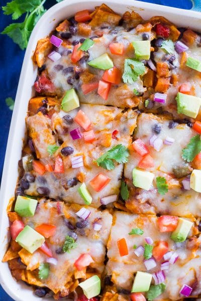 Black Bean Enchilada Casserole with Butternut Squash - She Likes Food