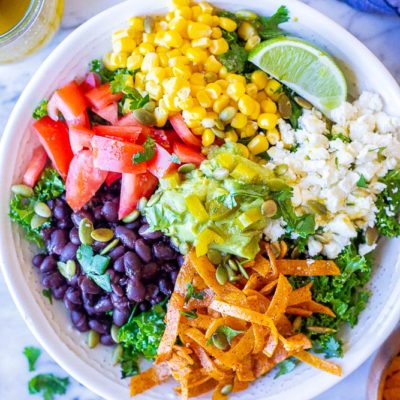 Mexican Kale Salad with Cumin Lime Dressing - She Likes Food