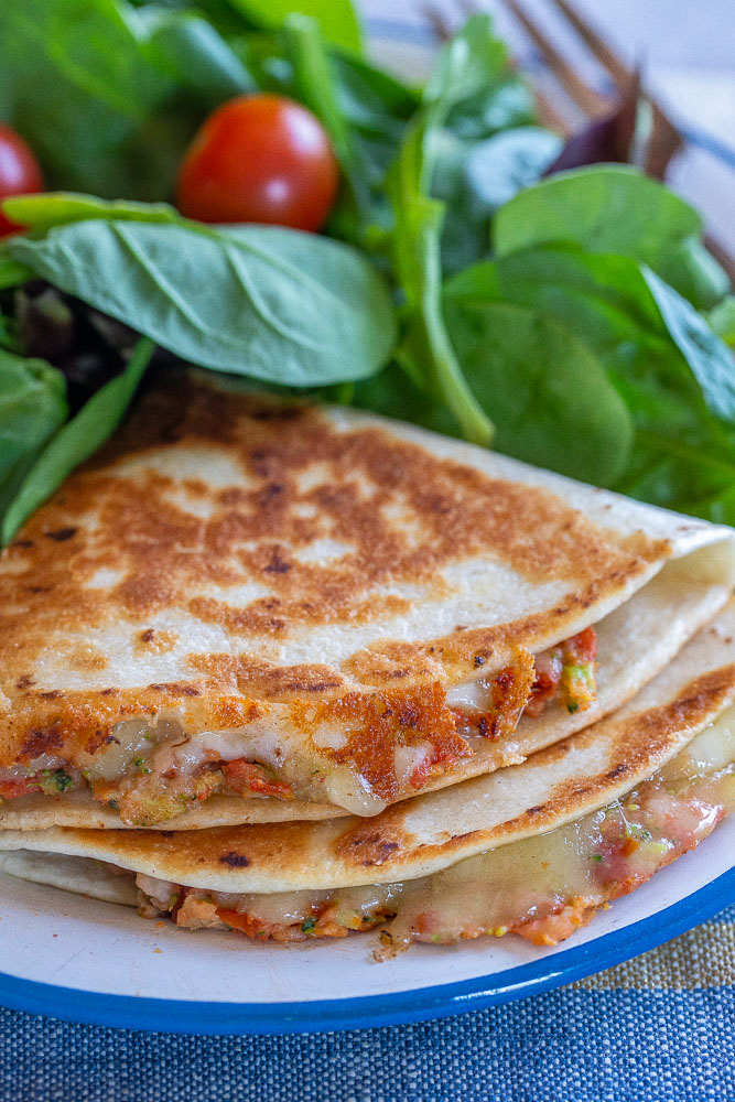 SunDried Tomato Quesadillas with White Beans and Broccoli