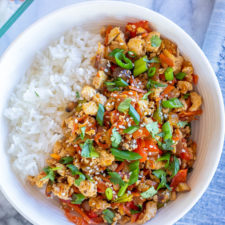 Sesame Ginger Tofu Meal Prep Bowls - She Likes Food