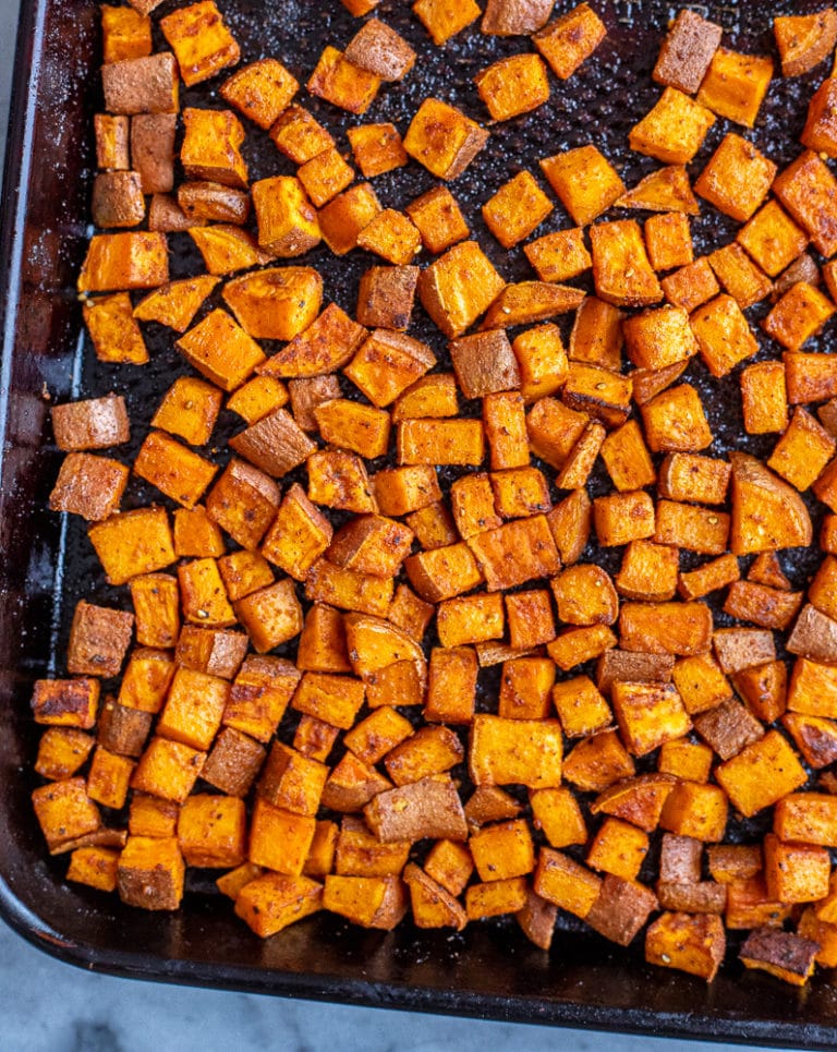 Roasted Sweet Potato and Black Bean Kale Salad - She Likes Food