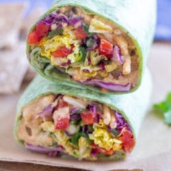 Peanut Butter Hummus Veggie Wraps with Tofu - She Likes Food