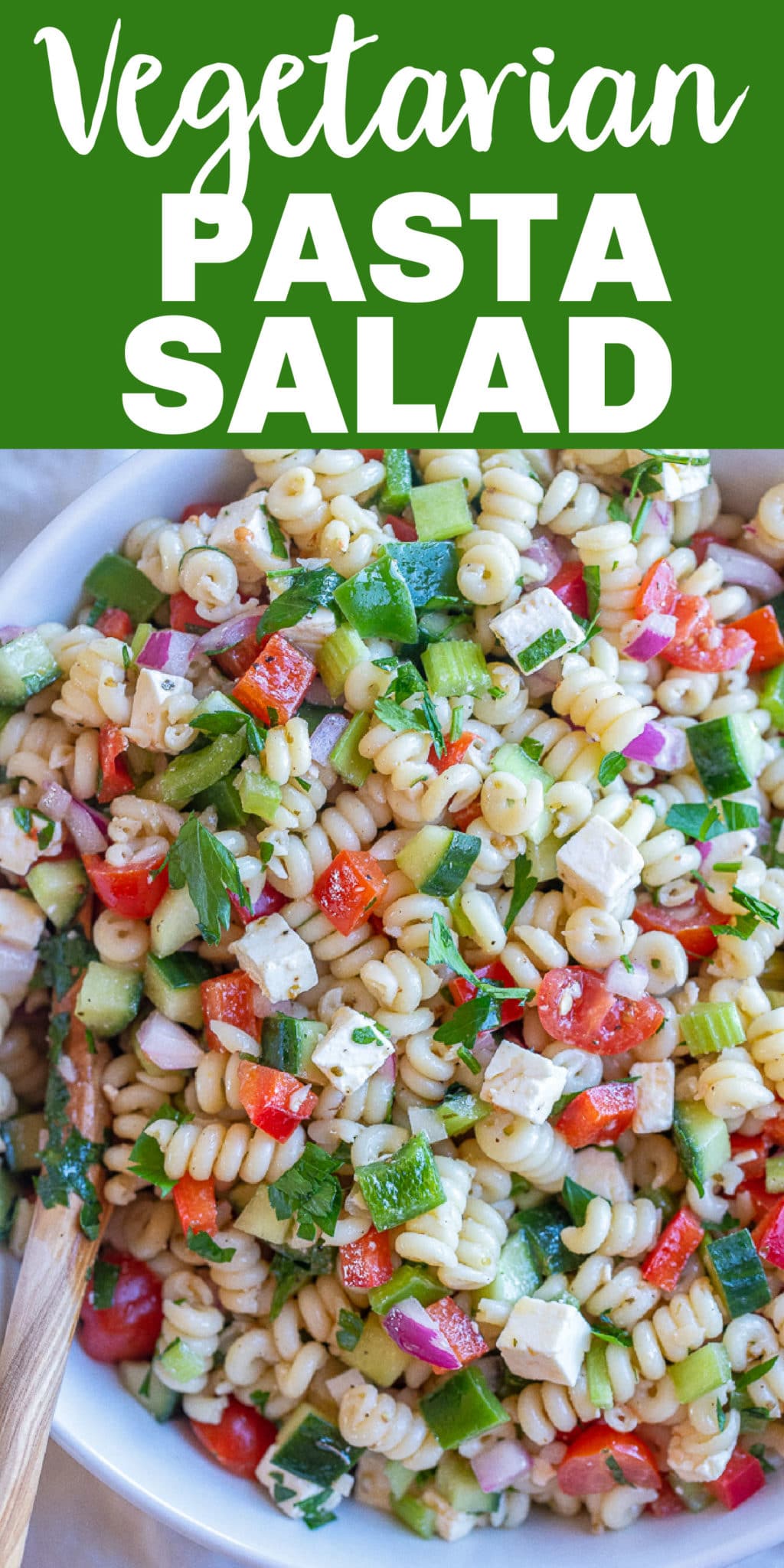 Easy Vegetarian Pasta Salad - She Likes Food