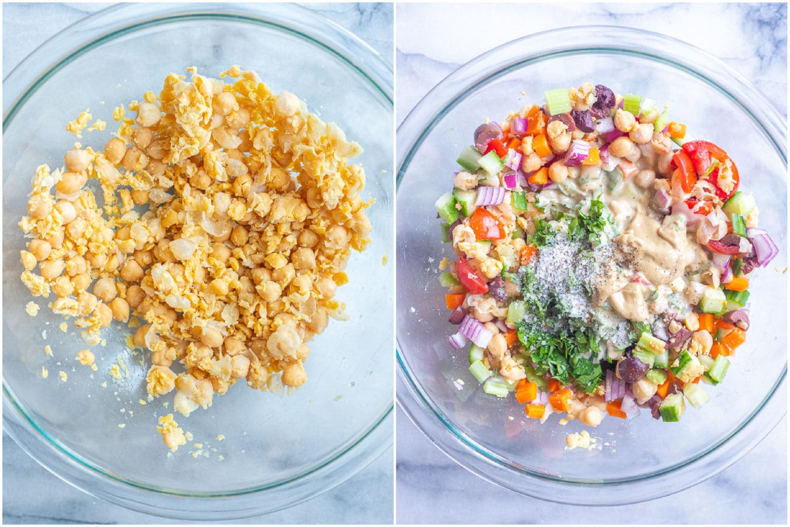 Lemon Tahini Chickpea Salad Pitas - She Likes Food