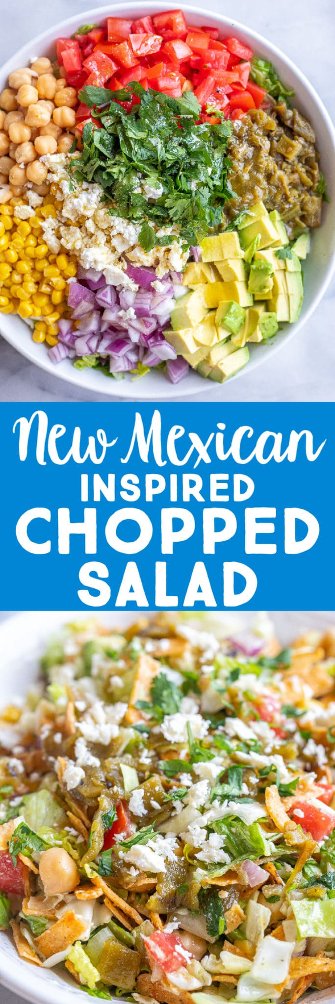 New Mexican Inspired Chopped Salad with Green Chile - She Likes Food