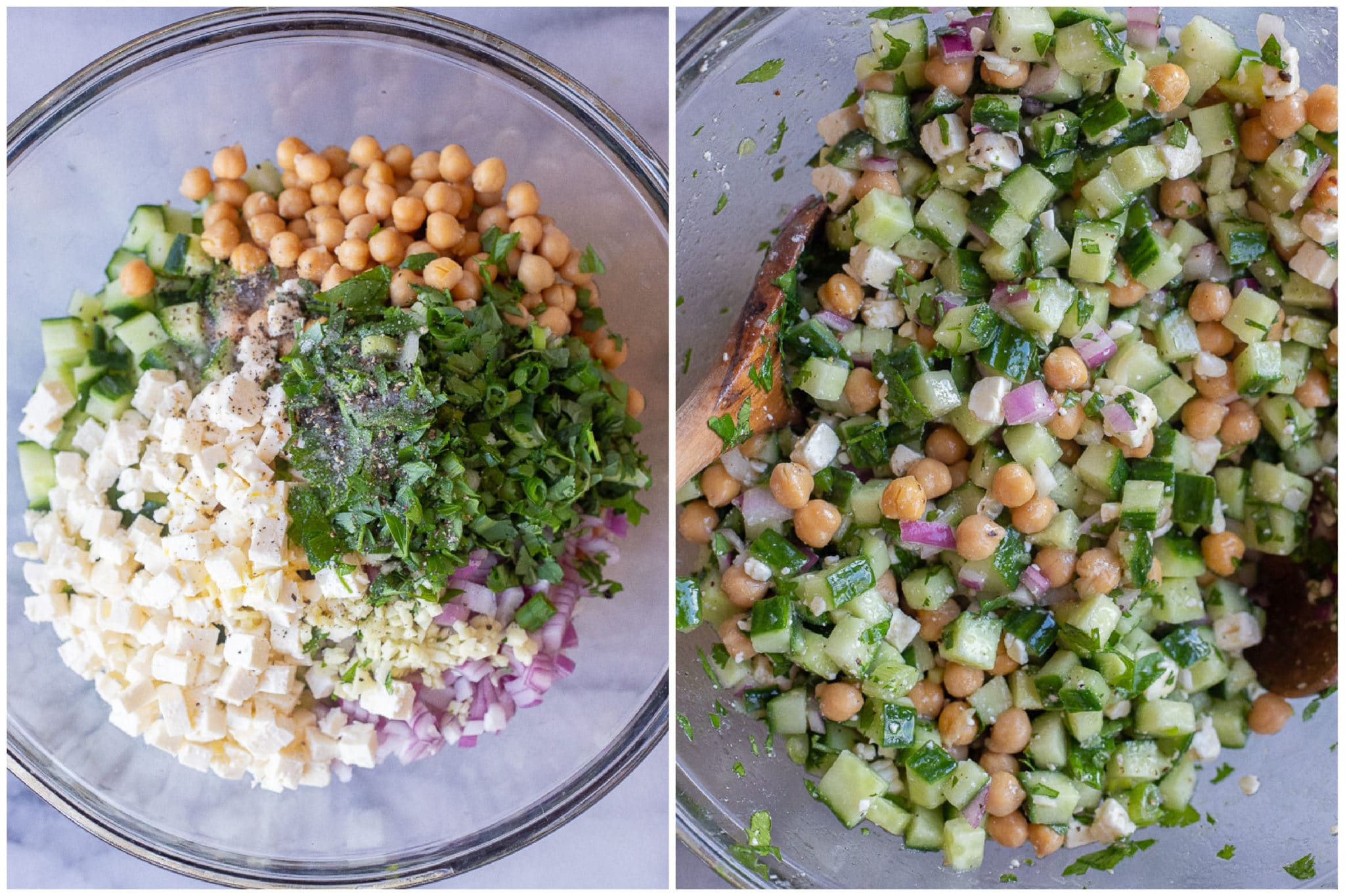 CHICKPEA CUCUMBER FETA SALAD 🥗 by @thenakdlife This salad is the