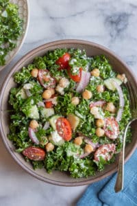 Lemony Kale Salad with Feta Cheese - She Likes Food