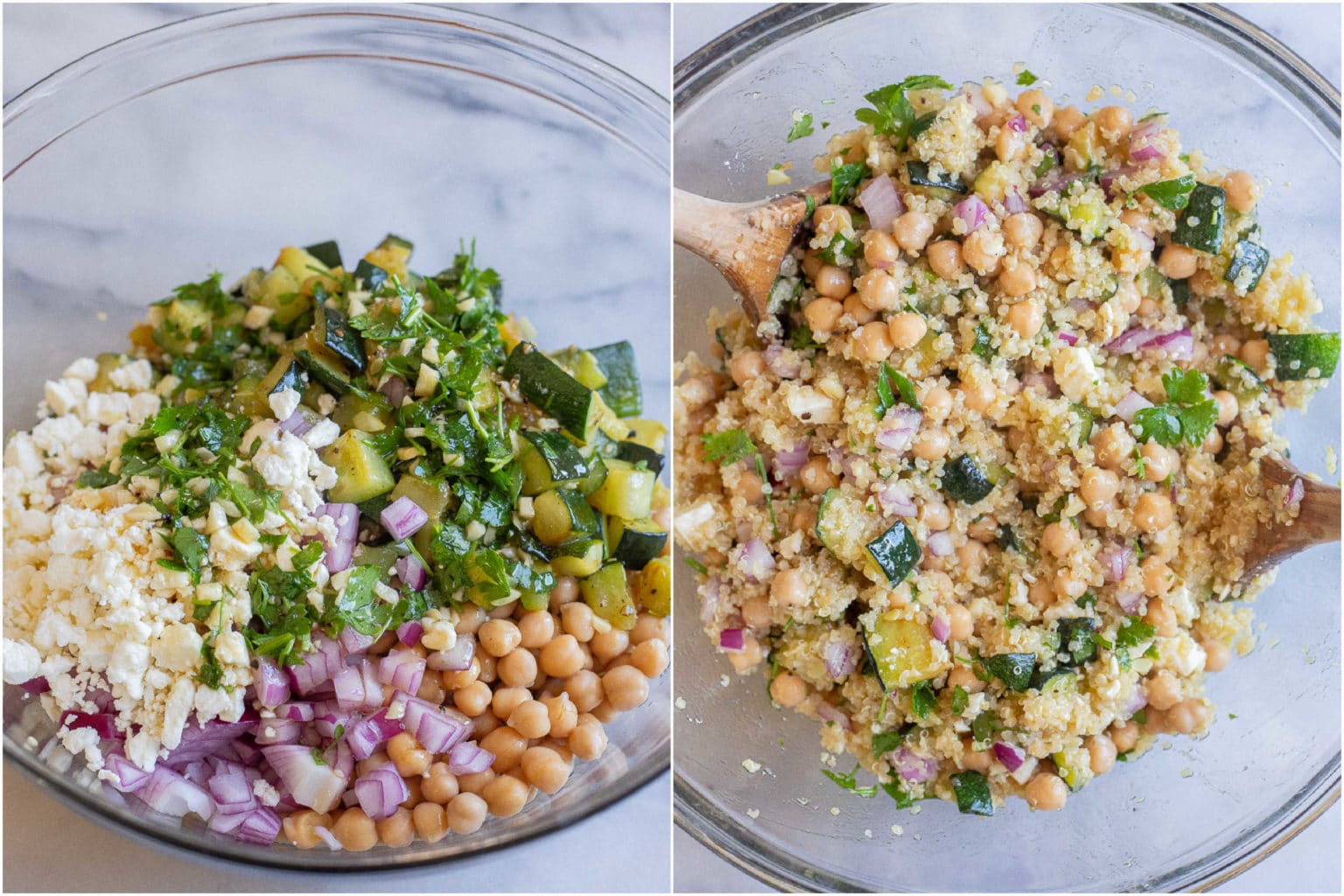 Zucchini Chickpea Quinoa Salad - She Likes Food