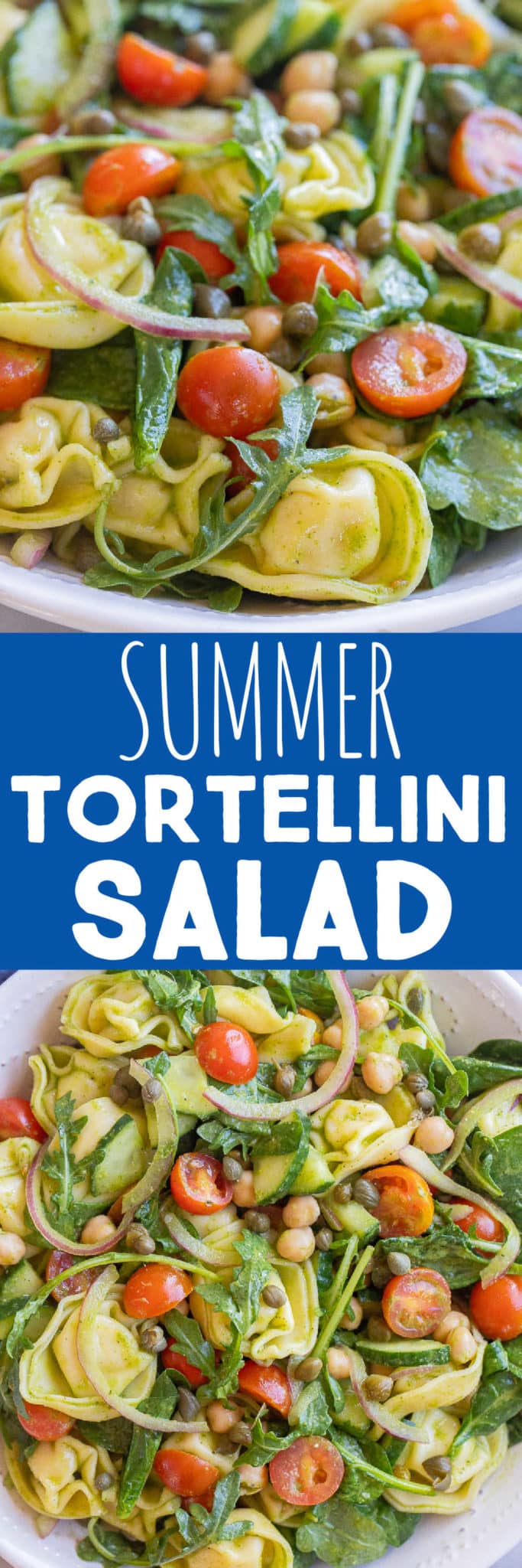 Summer Tortellini Salad with Garlic Herb Dressing - She Likes Food