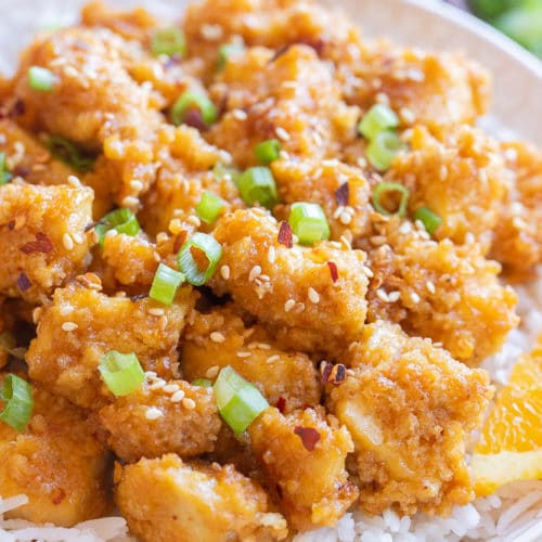 Spicy Orange Ginger Tofu - She Likes Food