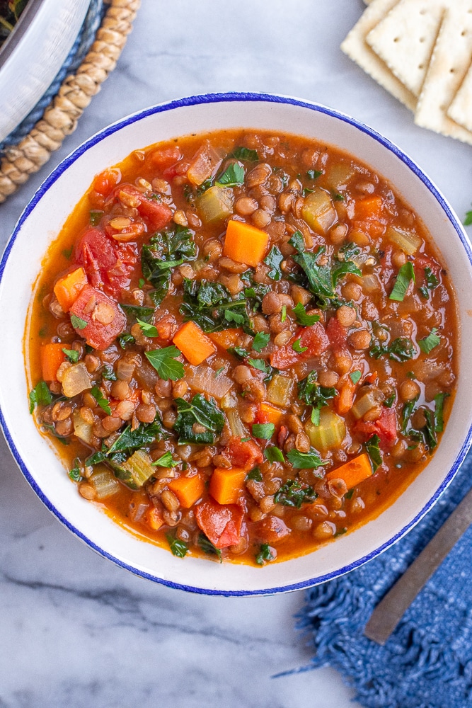 Quick and Easy Vegetarian Lentil Soup - She Likes Food