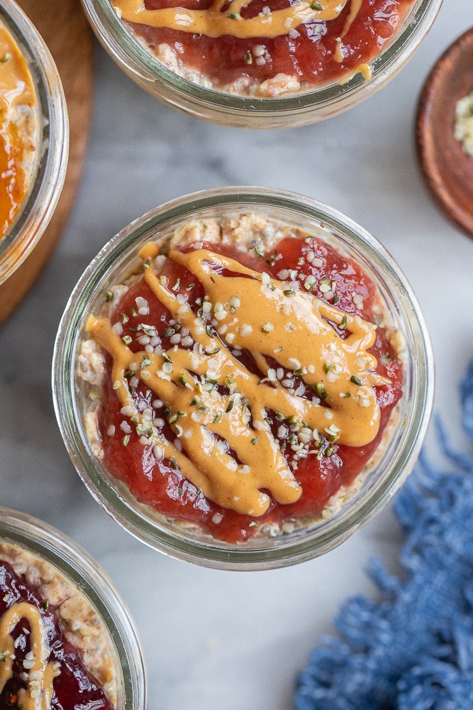 Creamy Peanut Butter and Jelly In a single day Oats