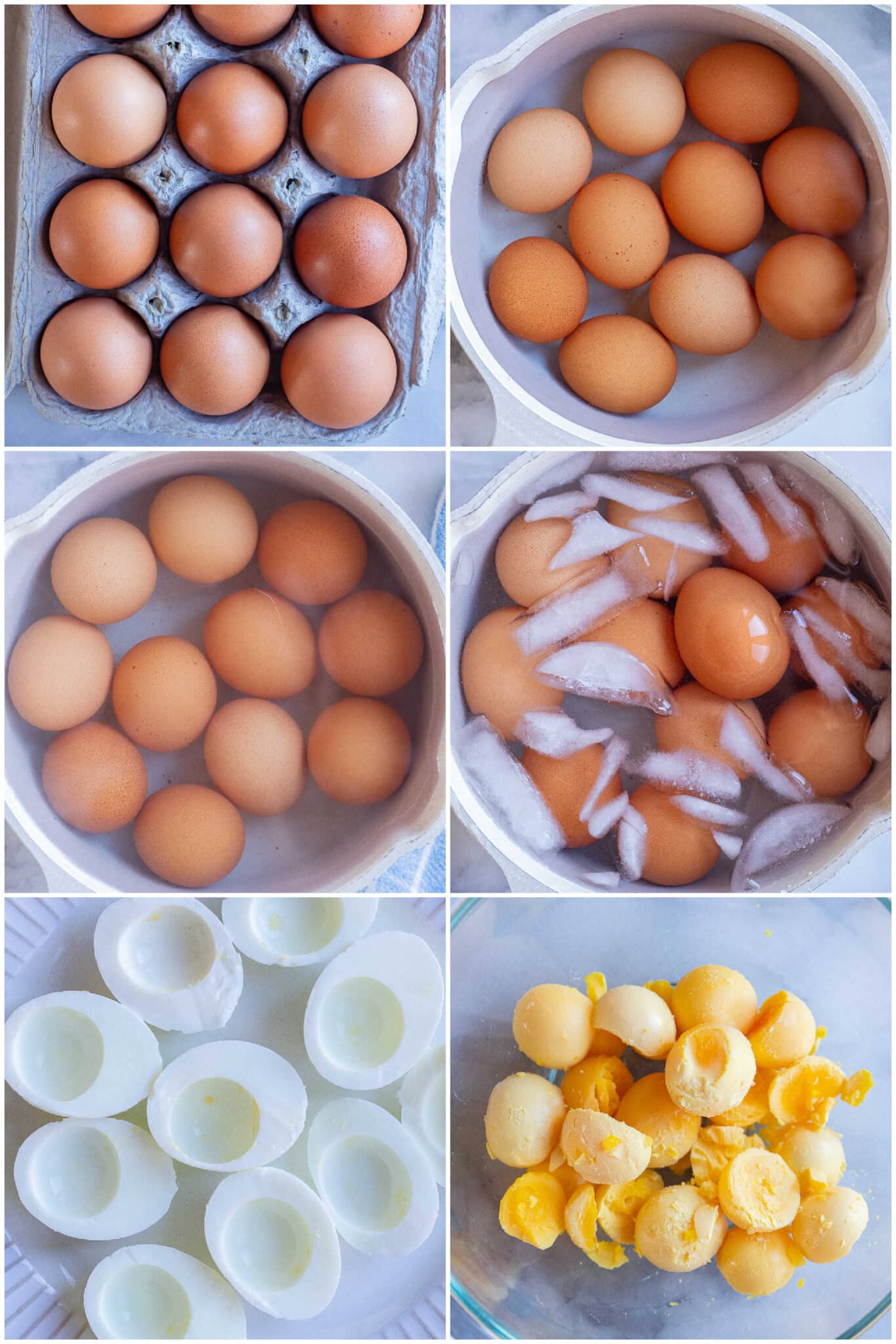 step by step photos on how to make hard boiled eggs