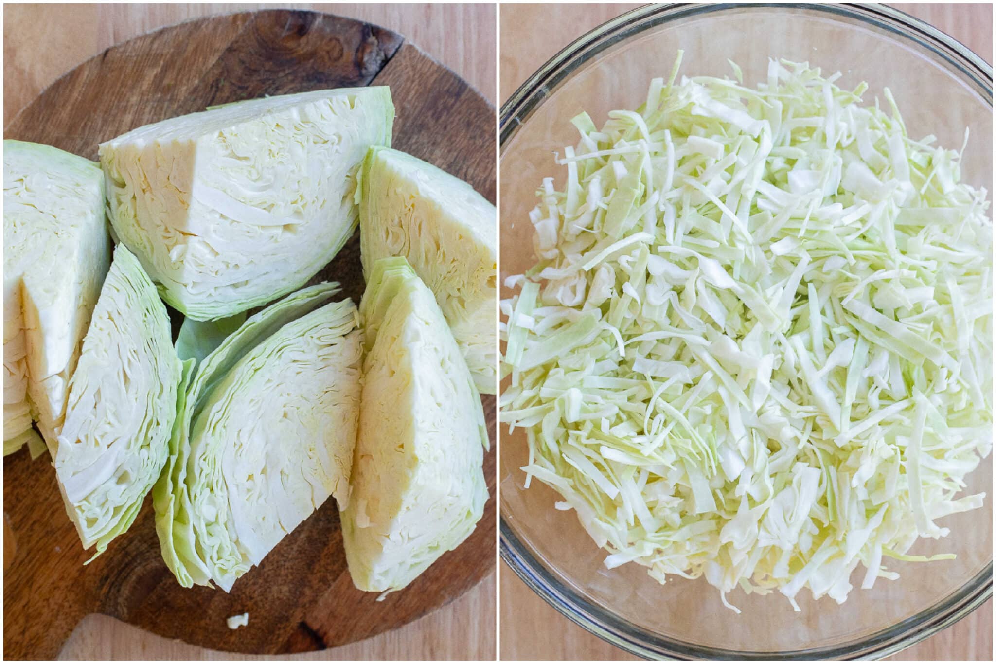 green cabbage shredded in a bowl