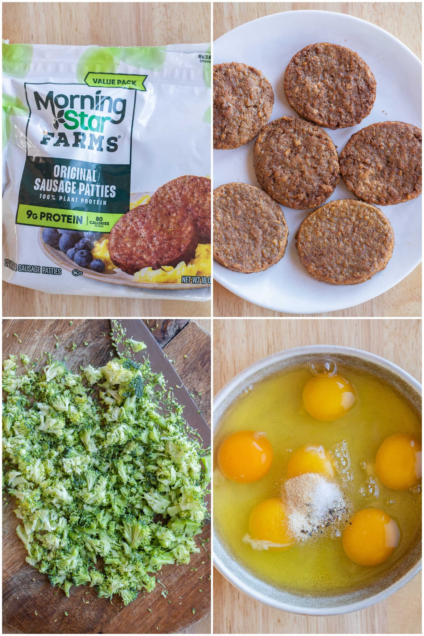 showing the ingredients needed to make these protein packed breakfast sandwiches