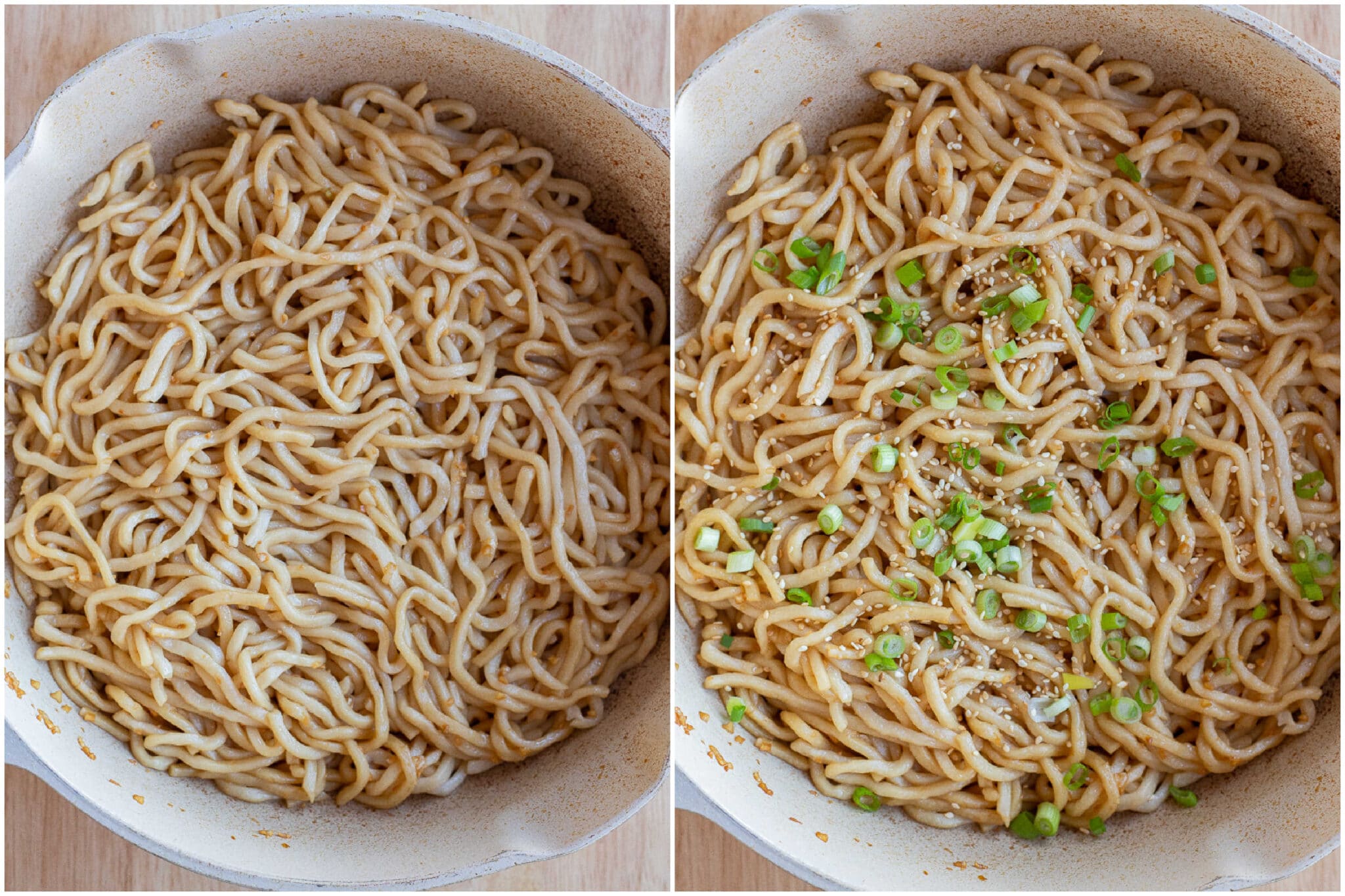 quick and easy vegan garlic noodles in a frying pan