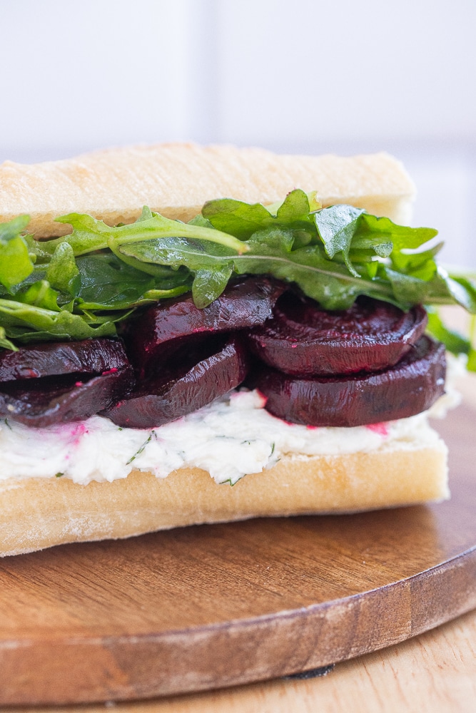 Roasted Beet Sandwiches with Horseradish Goat Cheese