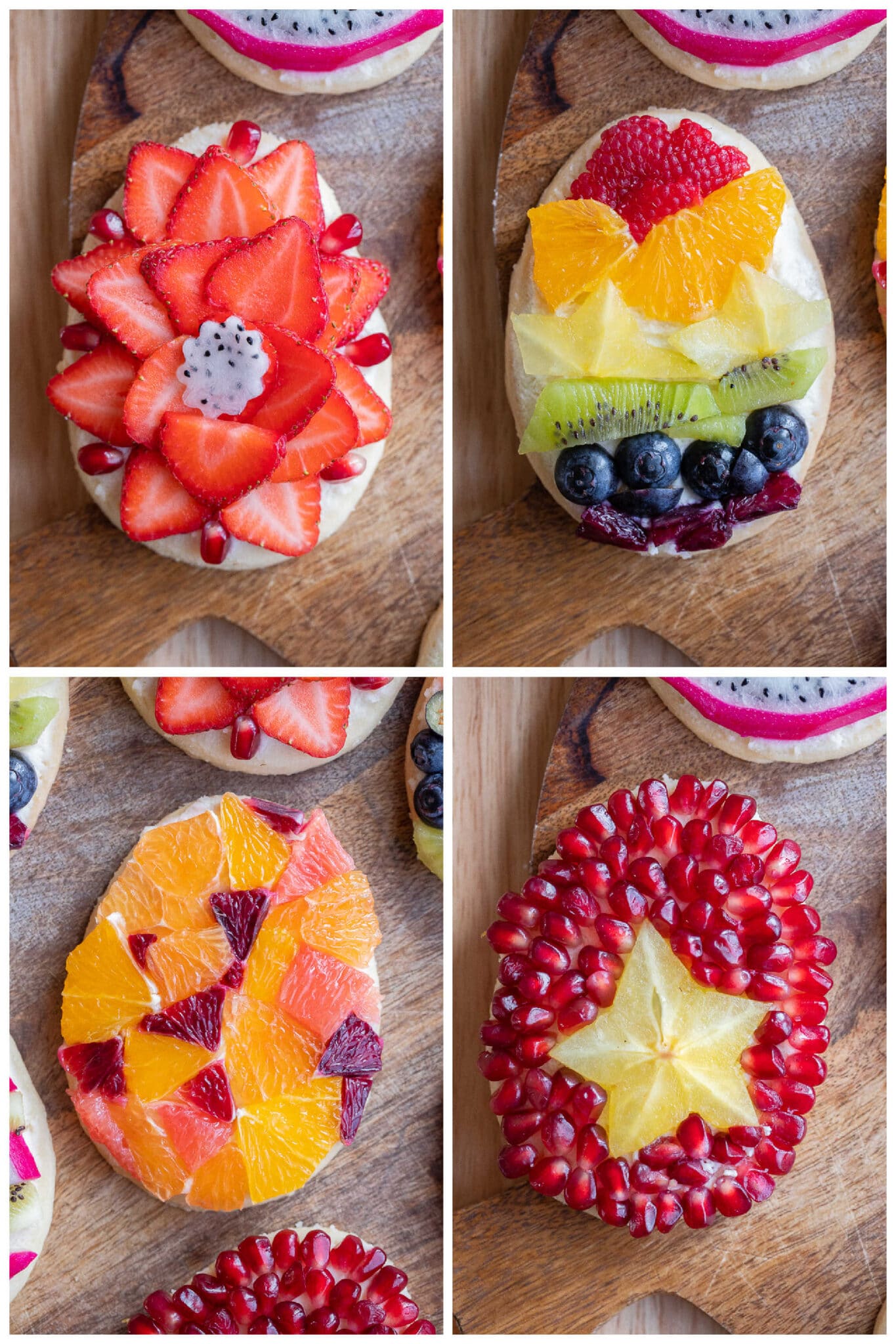 close up of a few of my favorite Fruit Tart Easter Egg Cookies